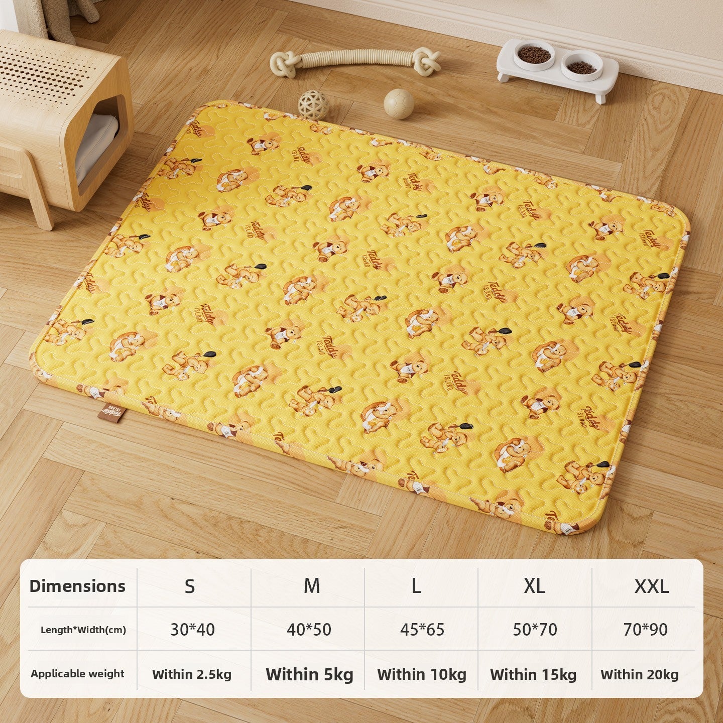 Soft suede pet blanket with cute bear pattern, product image 41