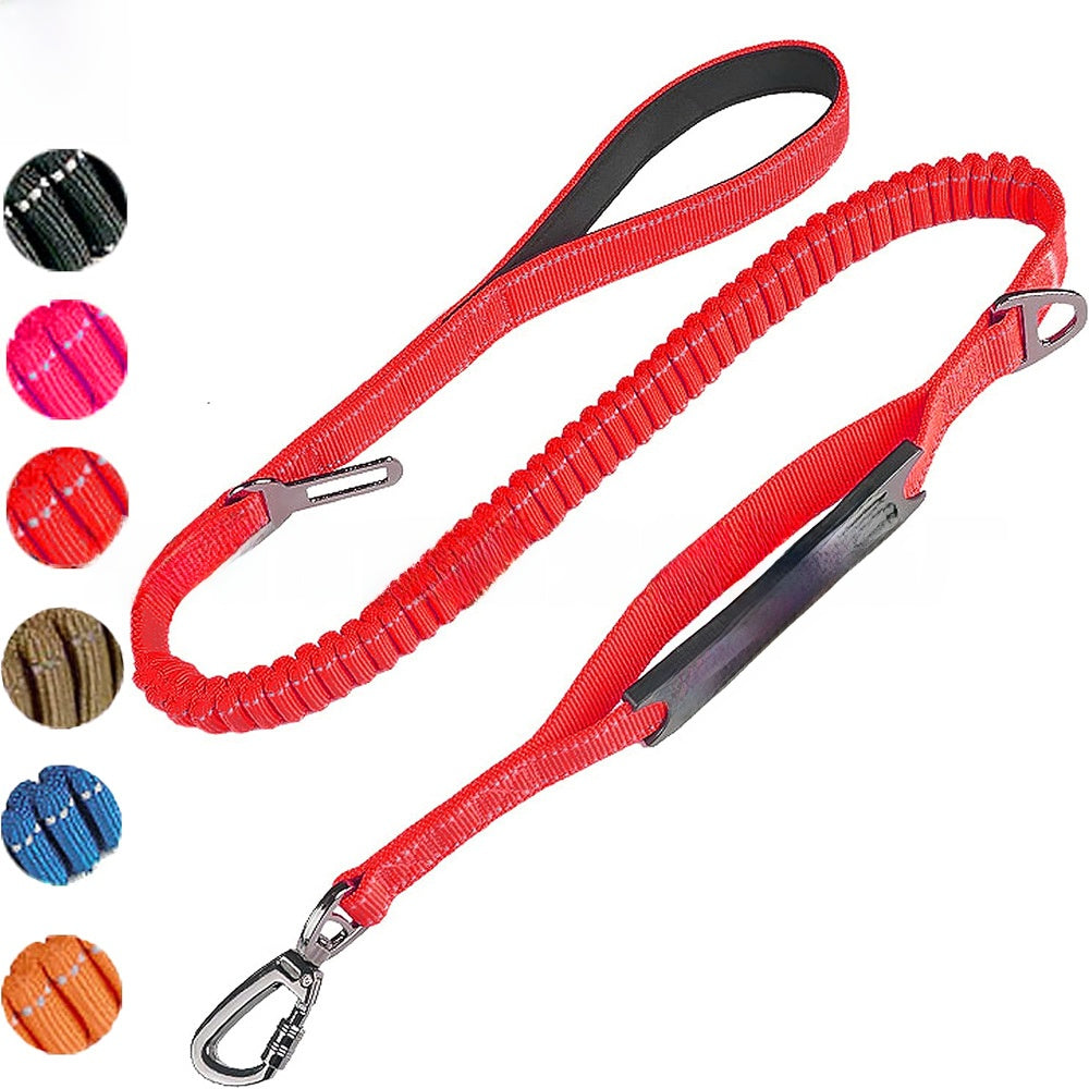 Elastic bungee dog lead, close-up detail view from Pet Royale UK
