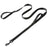 Reflective nylon dog lead with double handle in black