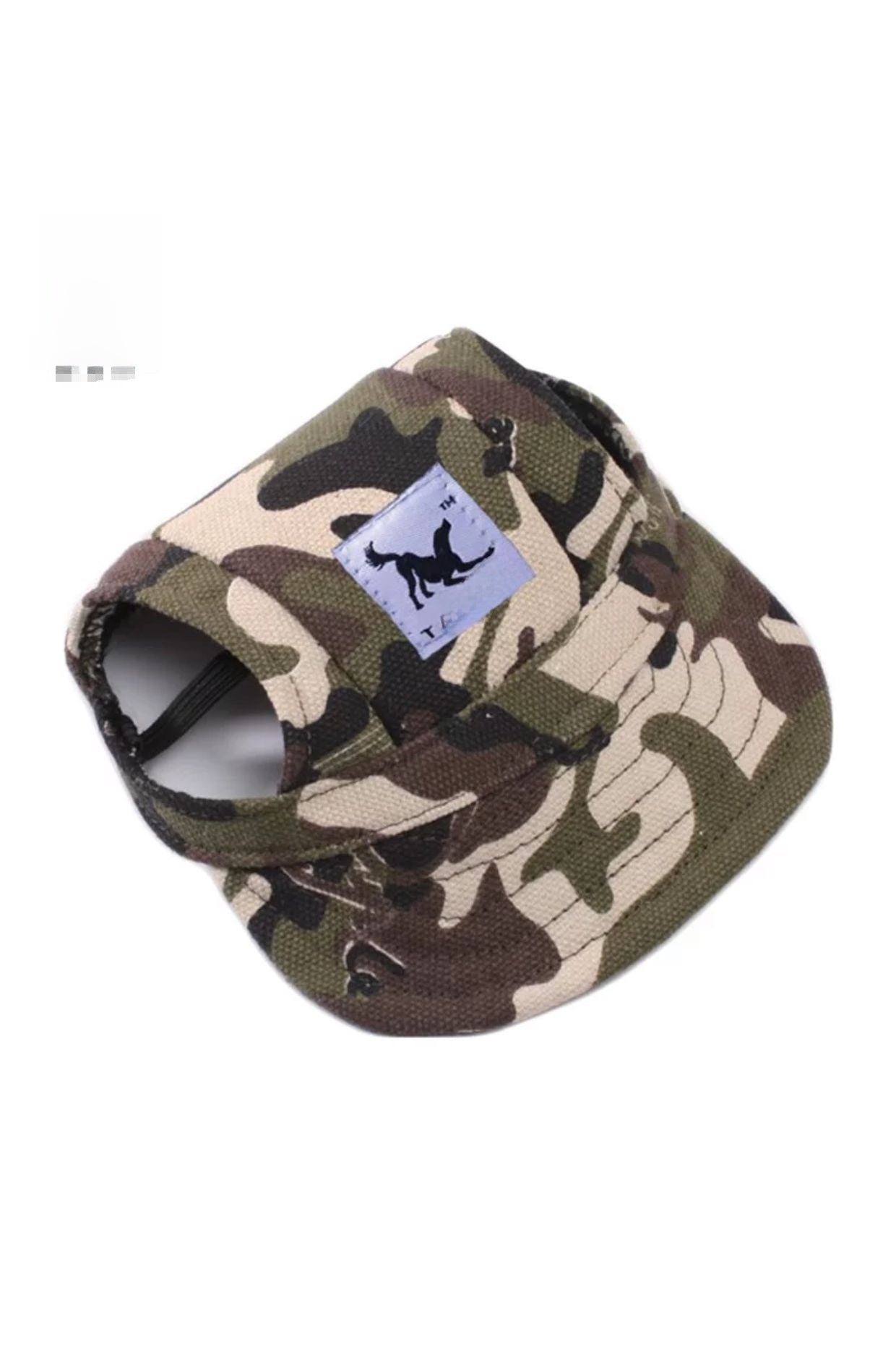 Canvas dog baseball cap for sun protection in Red Letters, side view