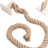 Wall-mounted wooden cat climbing tower with hemp rope, close-up detail view