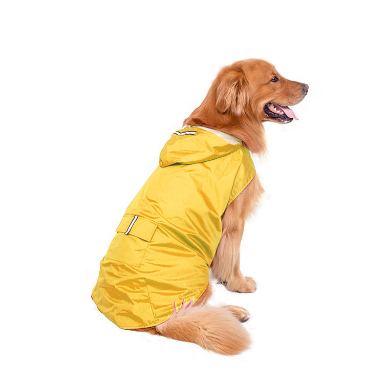 Hooded reflective nylon rain poncho for large dogs, product image 5