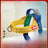 Reflective no pull saddle harness in red and blue on a dog