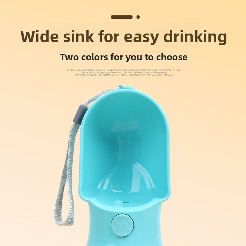 Portable Dog and Cat Outdoor Water Bottle with Feeding Area, Leak-Proof, 320ml or 500ml