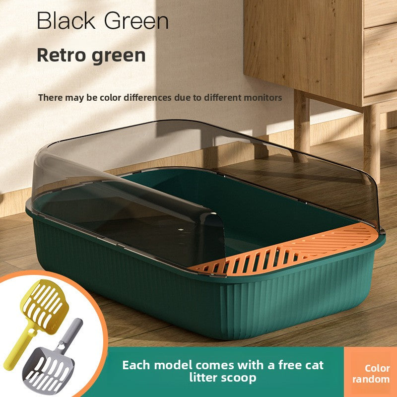 Top Entry Cat Litter Box with High Border, Low Tracking Design