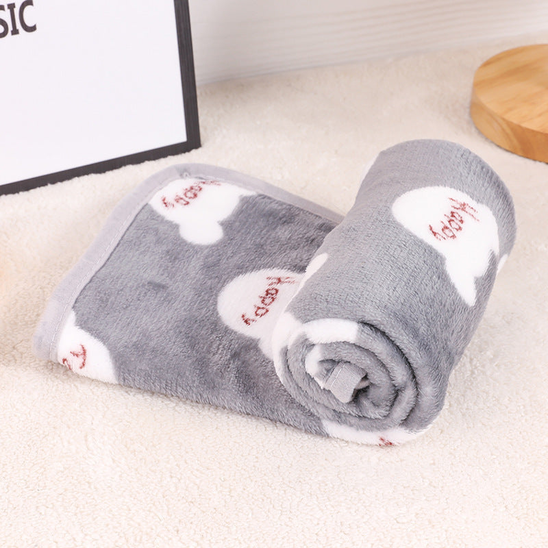 Orange check flannel blanket for dogs and cats