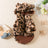 Leopard print plush pet jumpers in pink and brown