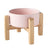 Elevated Ceramic Pet Feeding Bowl with Bamboo Stand, Anti-Spill Base in Five Colours