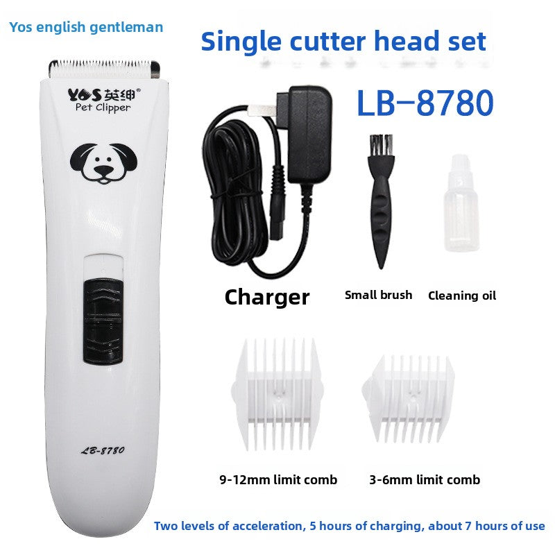 Rechargeable Cordless Pet Hair Clipper with Stainless Steel Blades for Dogs and Cats