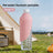 Silicone dog water bottle with foldable U-shaped lid in Pink Single, material detail