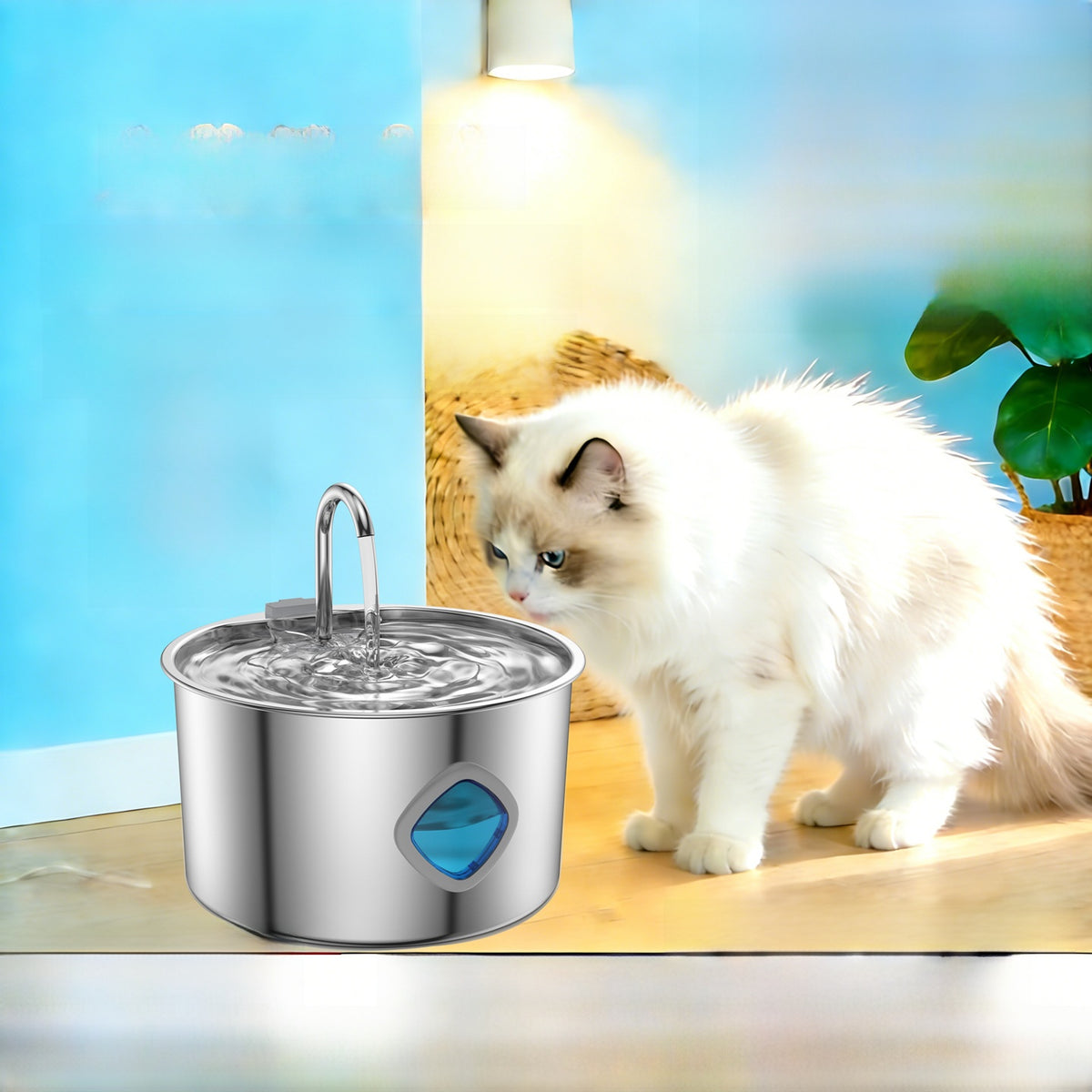 Automatic Pet Water Dispenser Stainless Steel 3.2L
