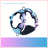 Reflective gradient dog harness in cyan blue with matching lead