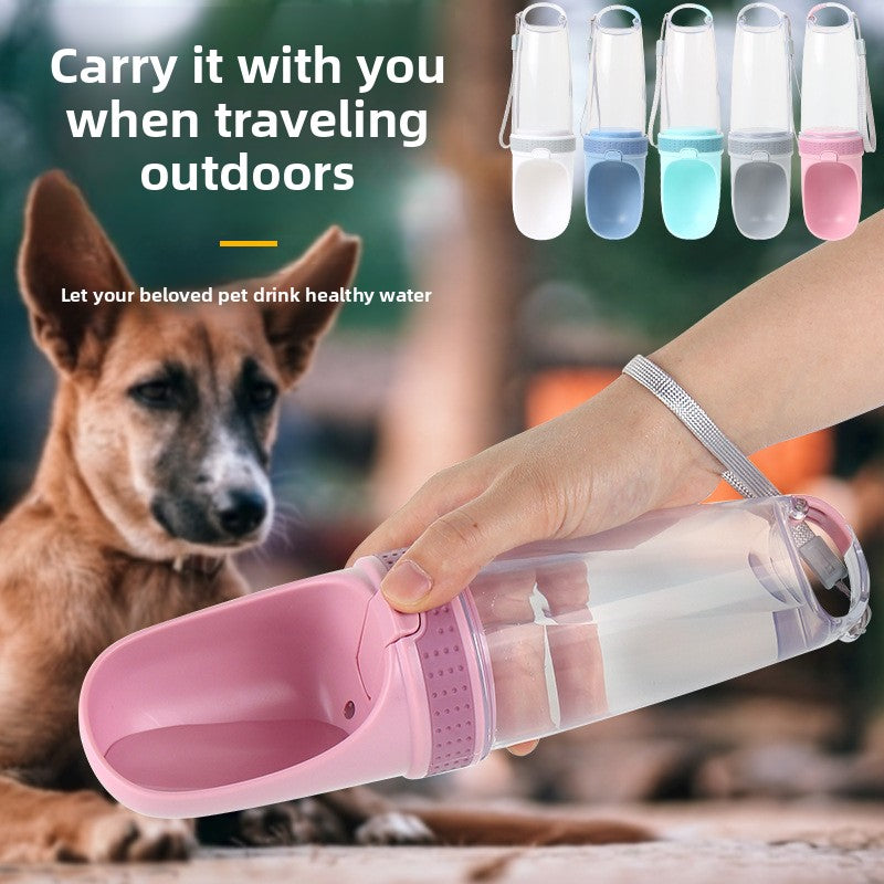 Portable 500ml Dog Water Bowl and Dispenser Cup with Leakproof Seal for Walks and Travel
