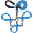 Multi dog retractable lead in black, orange and blue