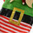Christmas elf dog costume in soft flannel in Red Pyjama, side view