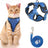 Cat wearing a soft polyester vest harness in the garden