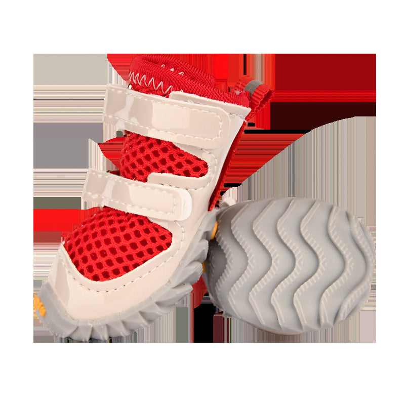 Breathable mesh dog shoes with double straps, available in 9 colours, image 2