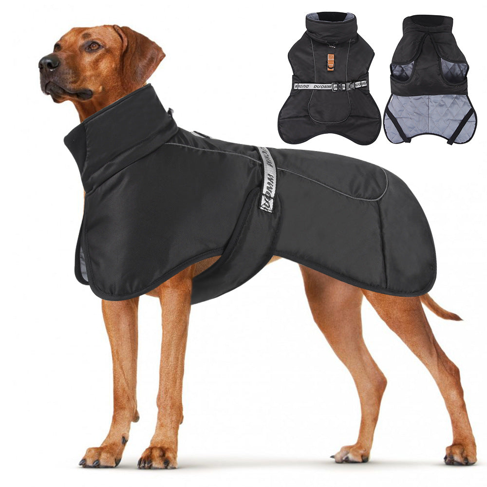 Thick padded reflective burgundy coat for large dogs, product image 23
