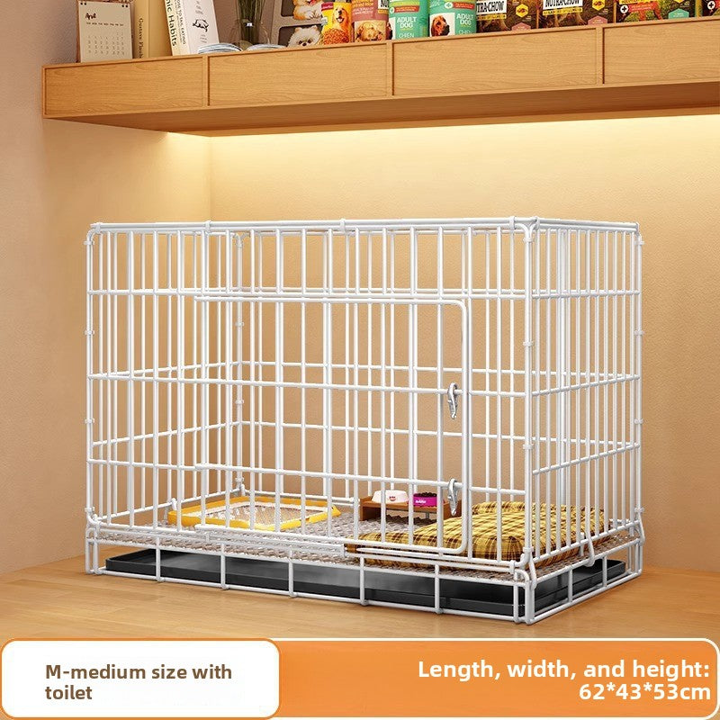 Small dog crate with separate toilet area, product overview photo