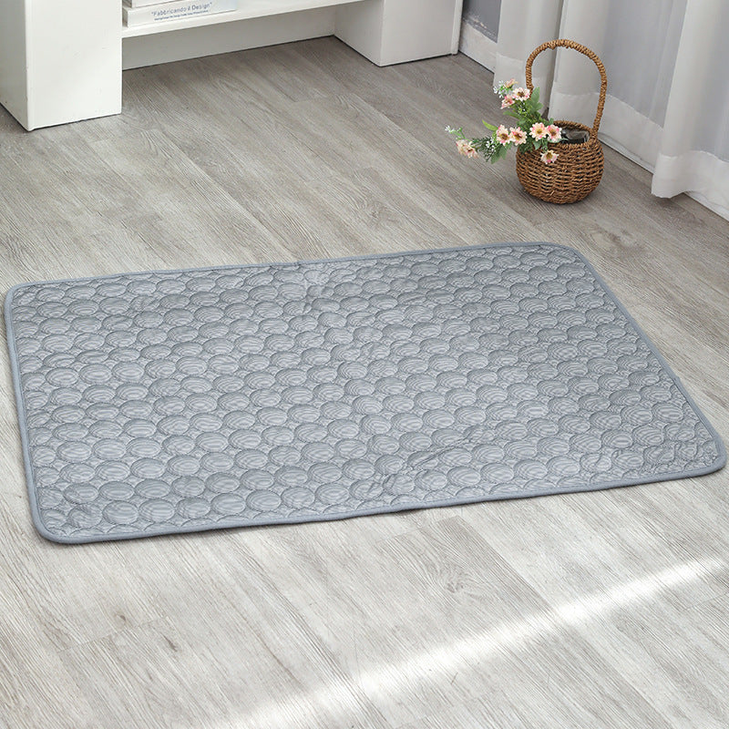 Light blue pet cooling mat with gel layer and mesh base, photo 40