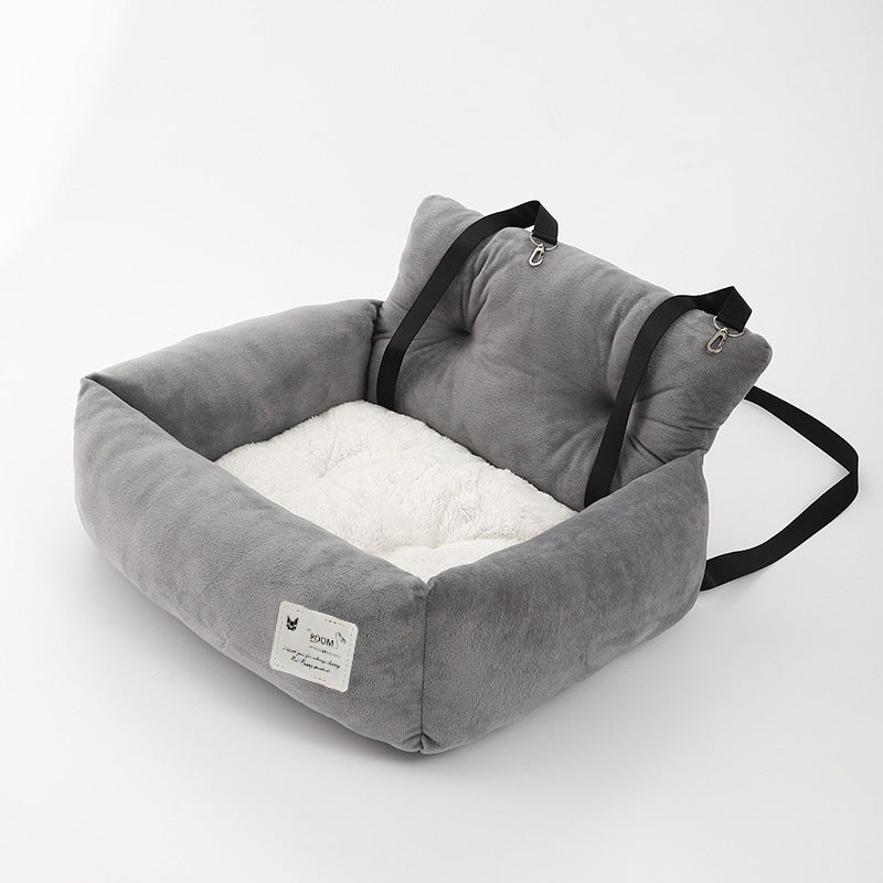 Pet Car Seat Bed and Travel Carrier with Handle