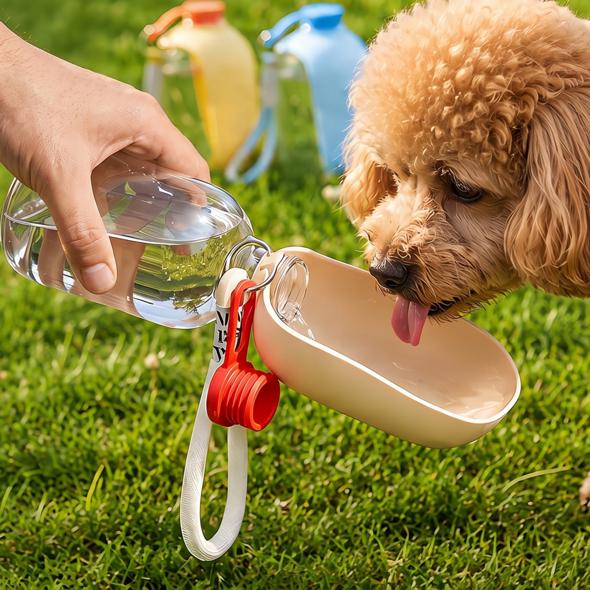 Collapsible 300ml Silicone Pet Water Bottle Capsule with Leak-Proof Seal for Travel