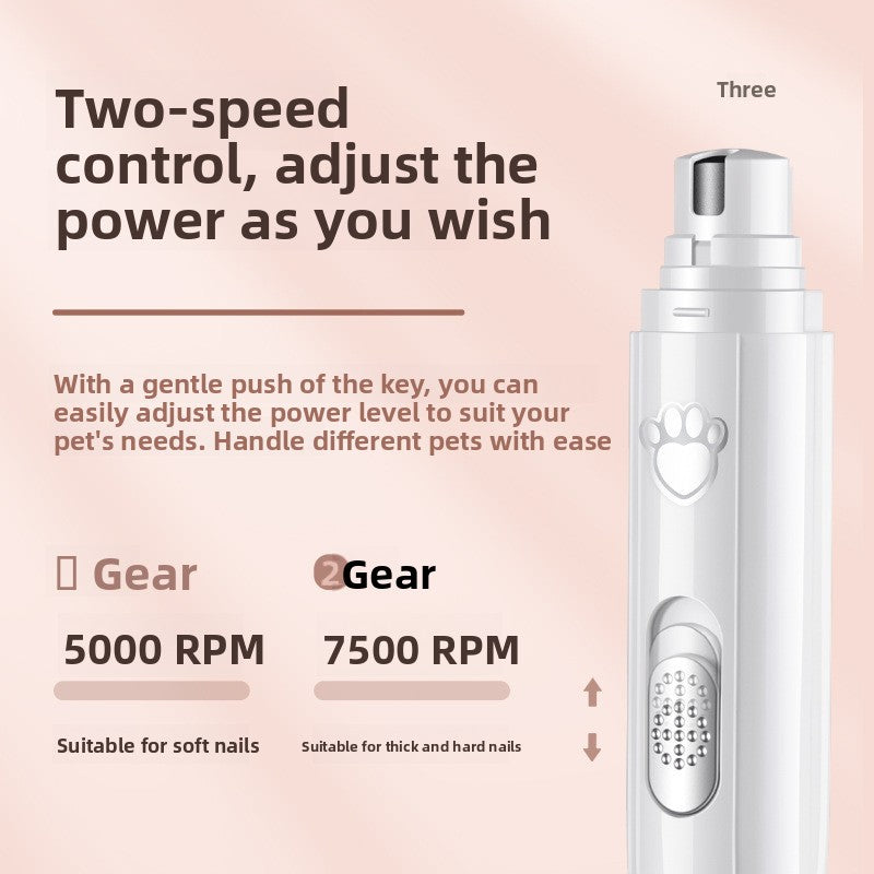 Mini LED Nail Grinder for Small Dogs, Cats and Rabbits, Rechargeable