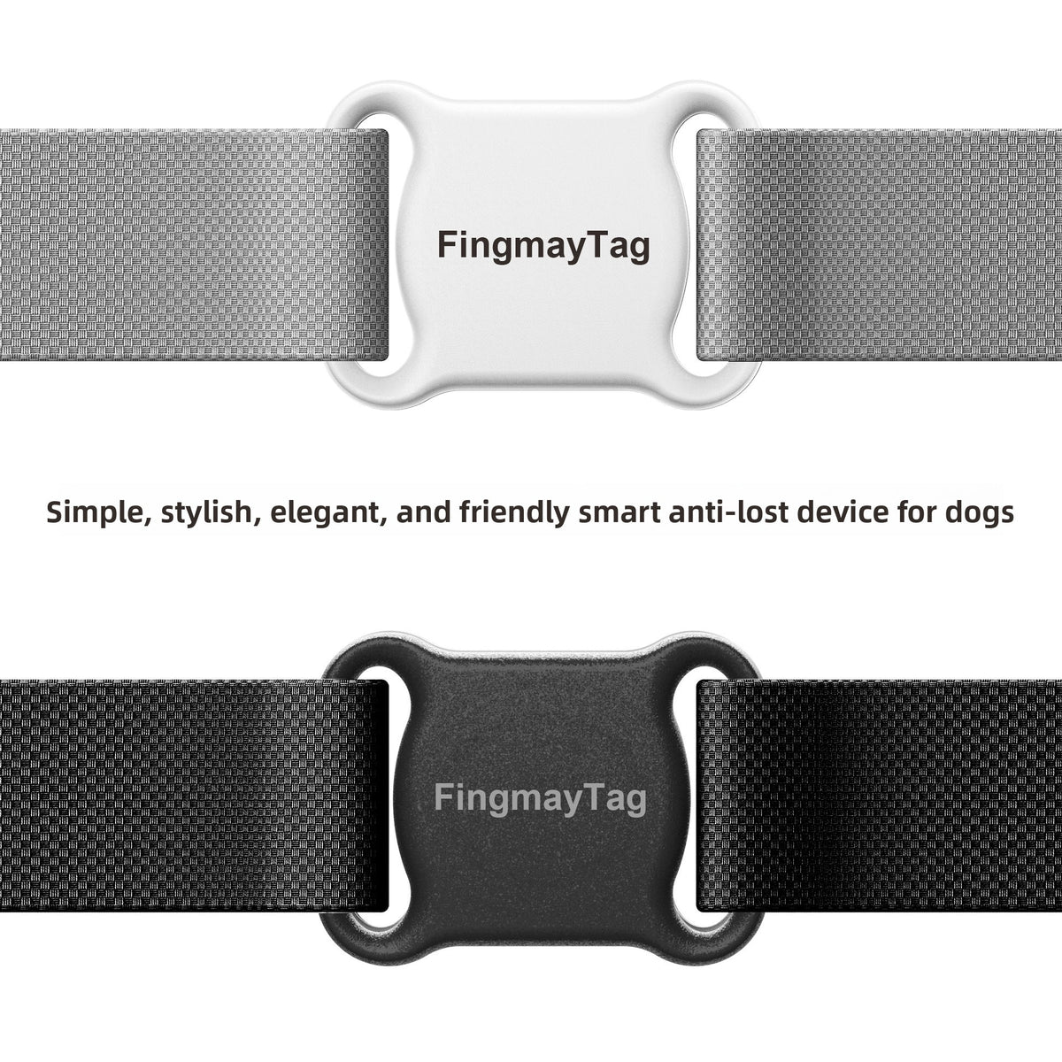 Lightweight pet locator tag for collars in White Plain, in a home setting