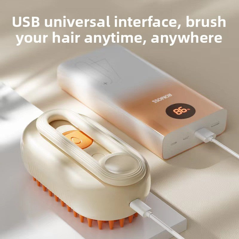 Manual Steam Spray Grooming Comb, Water Mist Massage Brush