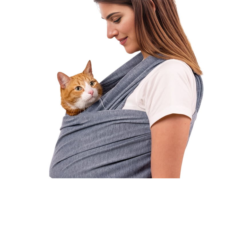 Front pet carrier sling for cats and small dogs in lilac, view 5