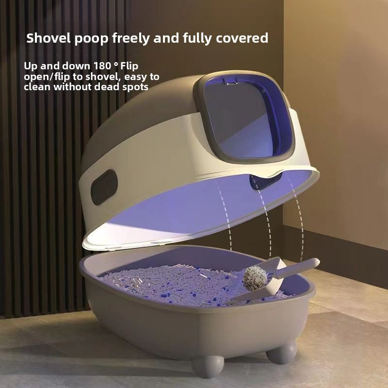 Enclosed Cat Litter Box with Scoop and UV Germicidal Lamp Option