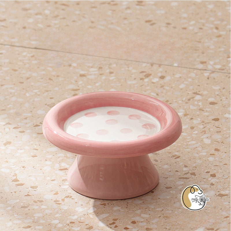 Ceramic Pet Food Bowl with Anti-Spill Design