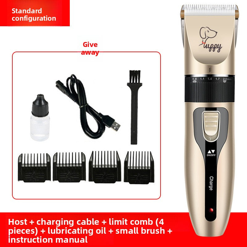 USB Rechargeable Pet Hair Clipper with Ceramic Blade and 4 Combs