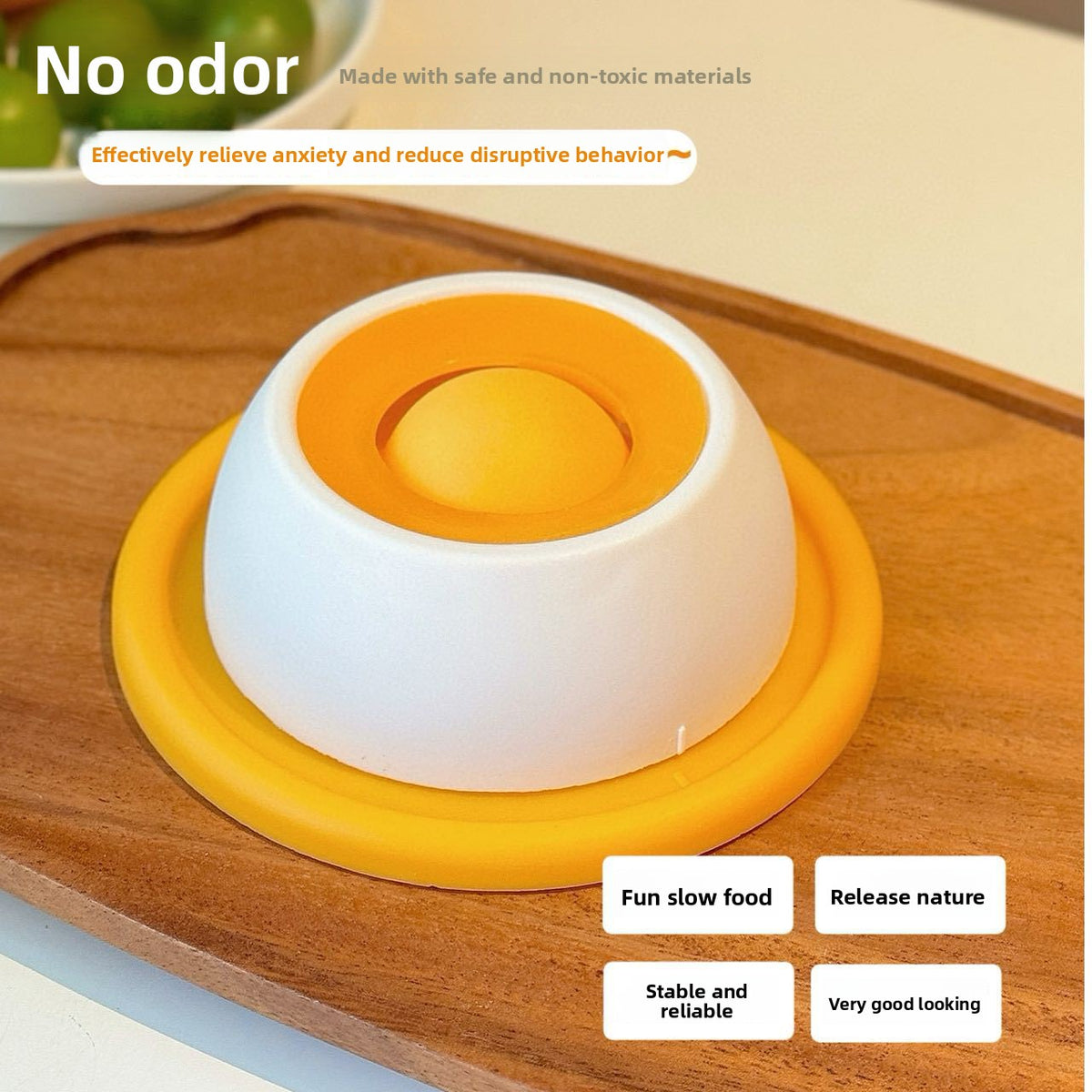 Cat and dog lick feeder toy with central groove from Pet Royale, photo 3 of 7