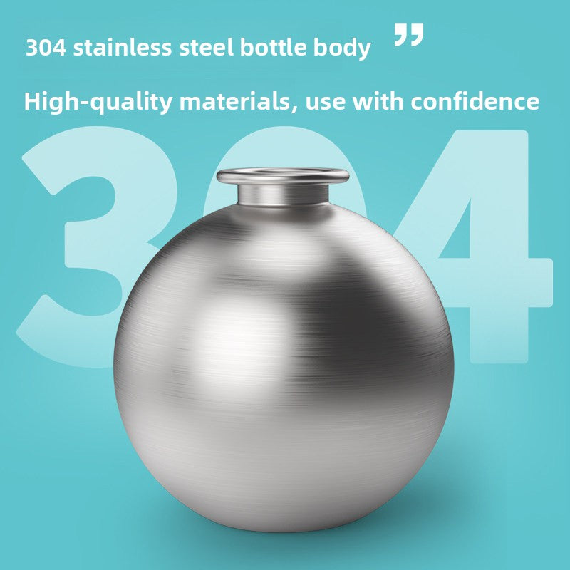 Portable 304 Stainless Steel Pet Water Bottle, 285ml Leakproof One-Touch Travel Bottle