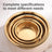 Gold stainless steel pet bowl with football pattern and non slip base, view 4