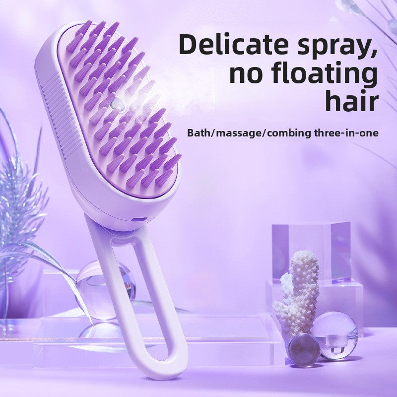 Steam Spray Massage Comb with Soft Bristles for Cats and Dogs