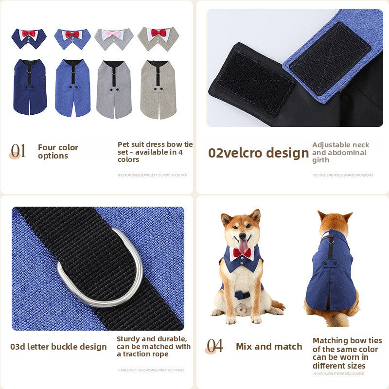 Dog tuxedo vest with bow tie, available in 13 styles, image 3