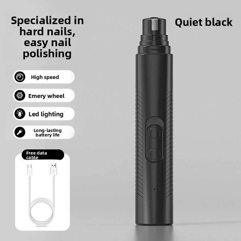 USB Rechargeable Nail Grinder with LED Light and 2 Spare Heads