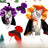 Halloween bat style pet cloak with 3D collar in Red and Black, front view