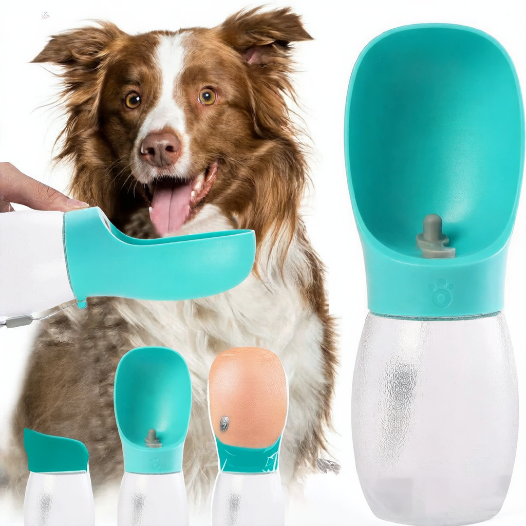 Portable Leakproof Pet Water Bottle 300ml with Easy-Clean Design for Dogs and Cats