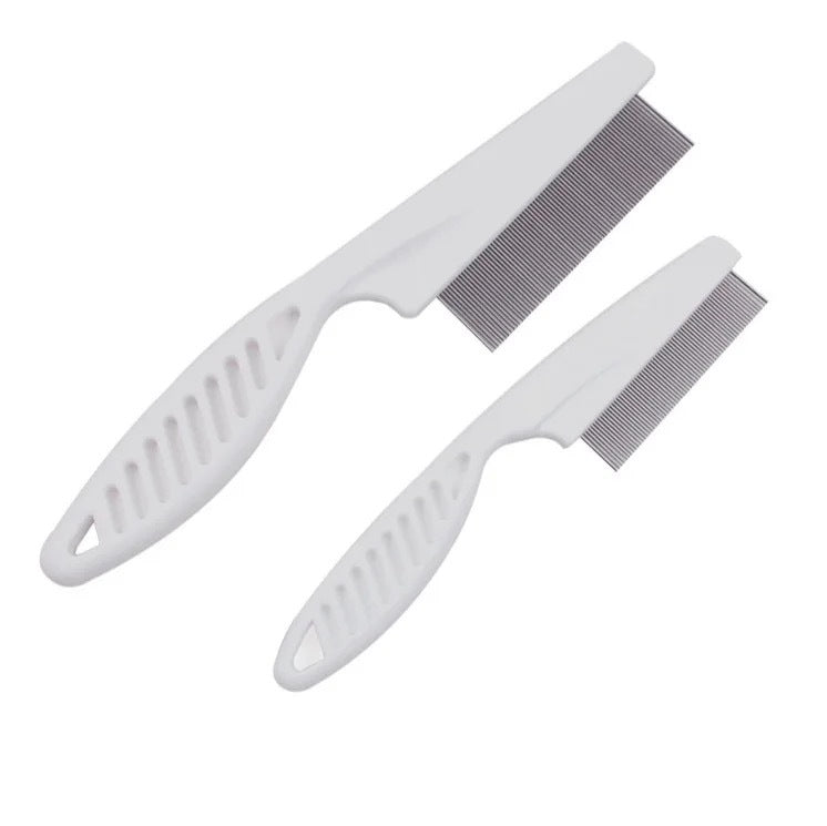 Fine-Tooth Steel Flea Comb with Rounded Pins and Comfort Grip