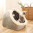 Semi-enclosed cat bed with cute animal design, detail photo 4