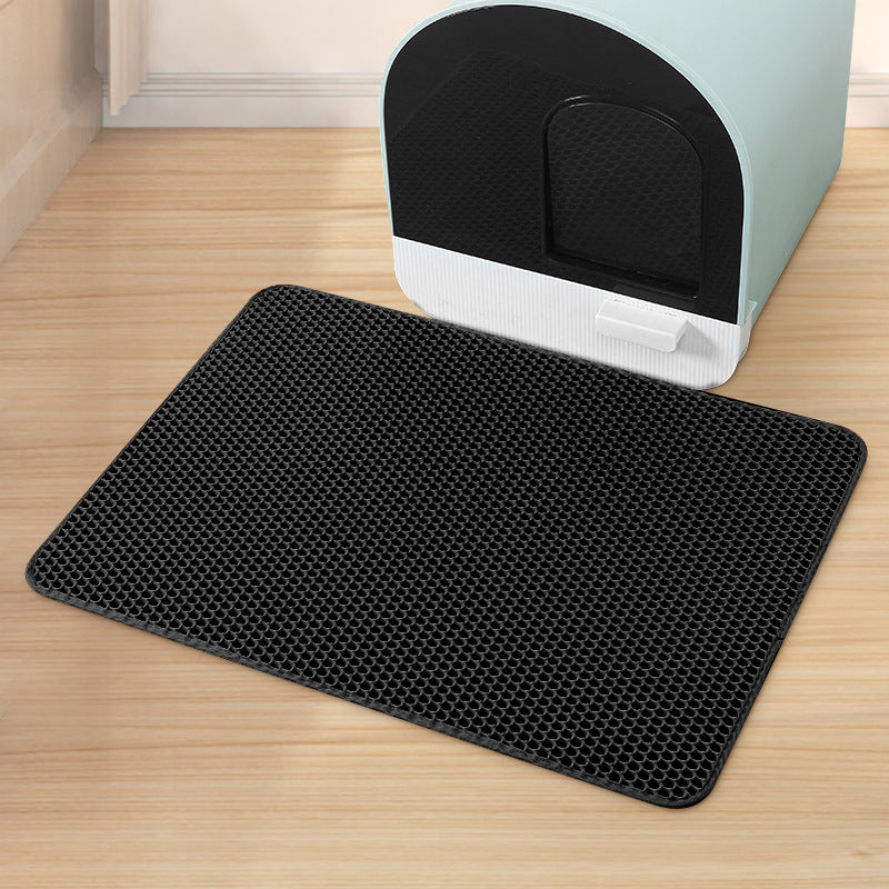 Washable EVA Cat Litter Mat, Double Layer with Non-Slip Base