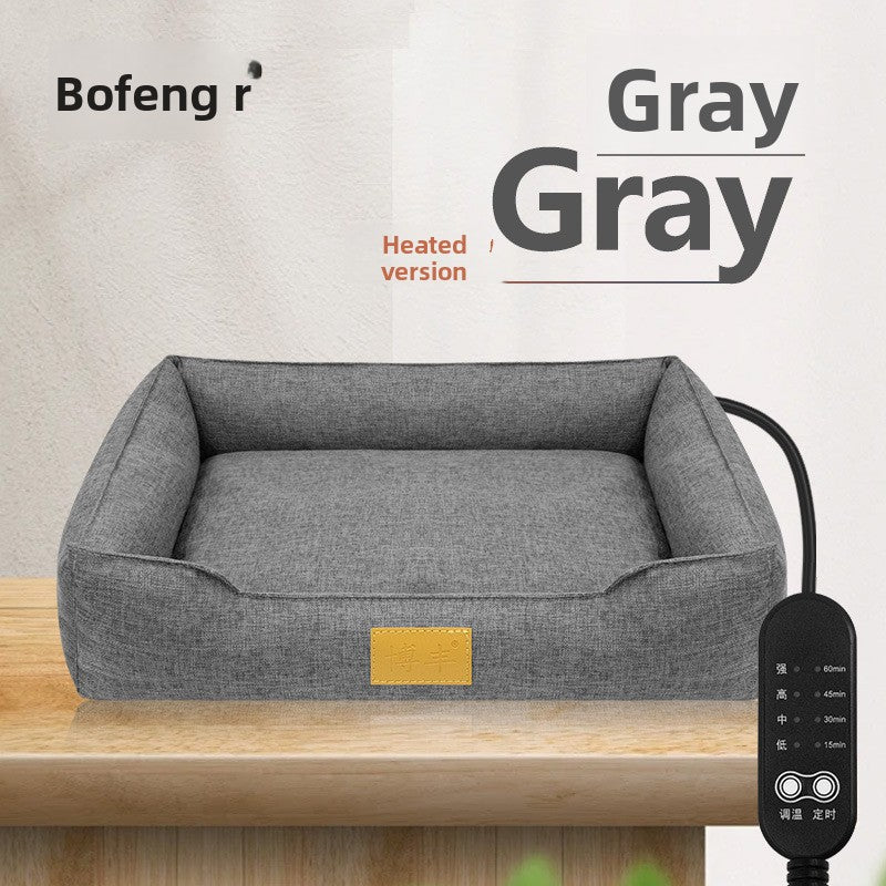 Soft pet bed with optional USB heating pad, photo 20 of 28