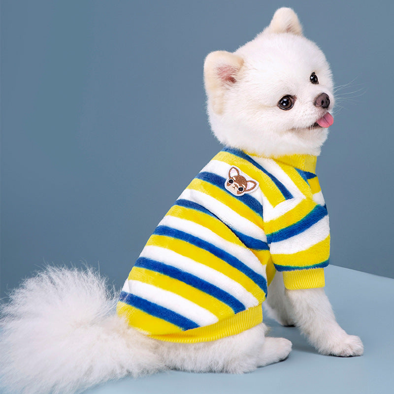 Fleece lined striped dog jumper, available in 9 colours, sizes Small to 2XL, image 31