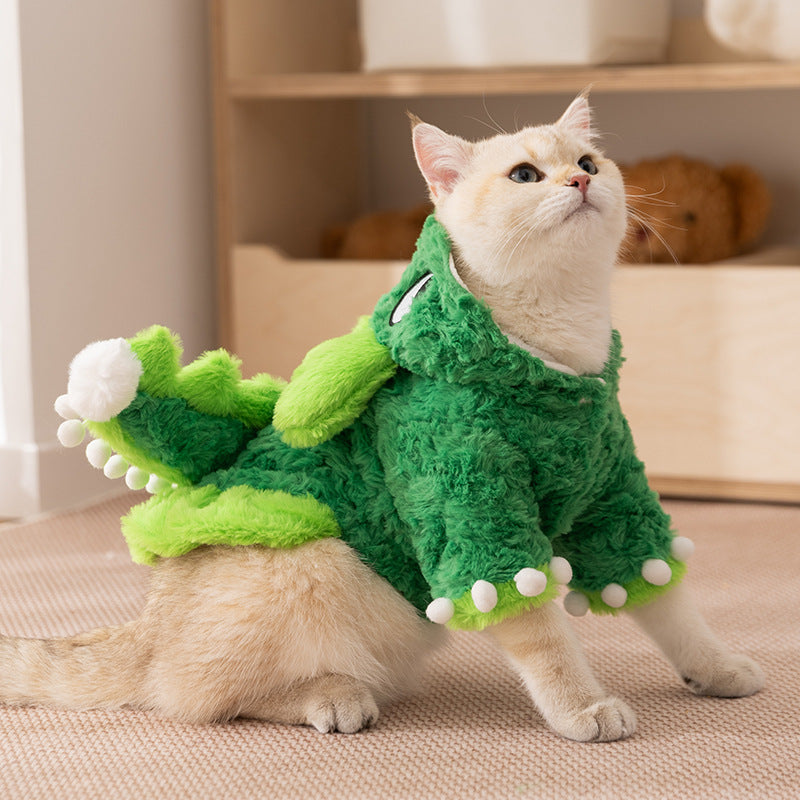 Faux fur dinosaur costume for dogs and cats, available in 2 colours, image 5
