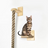 Wall-mounted wooden cat climbing tower with hemp rope, main product photo