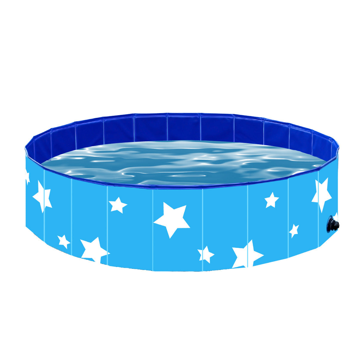 Foldable pet bath tub with blue star print