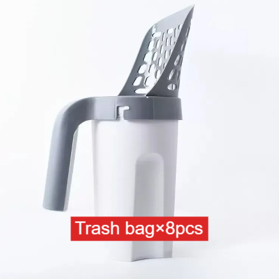 Cat Litter Scoop with Built-In Waste Bag Holder, All-in-One Design
